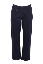 Product shot of The Teachers Cotton Pant With Pockets in colour Honorblue (Blue), from the front