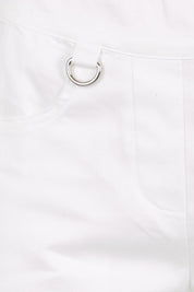 Product shot of the The Teachers Pant With Pockets – White in colour White, showing detail