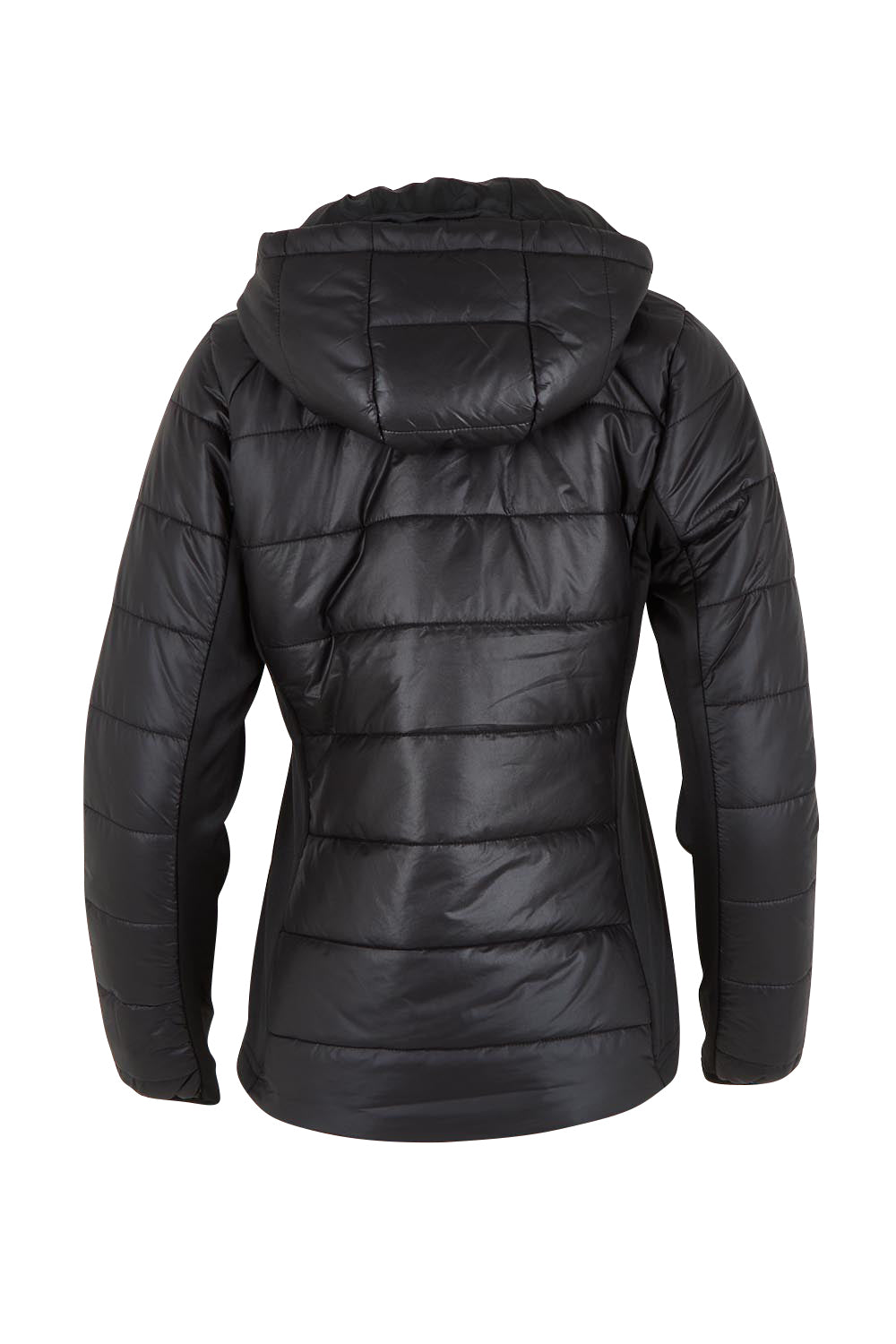 Product shot of The Keepers Puffer Jacket in colour Black (Black), from the back