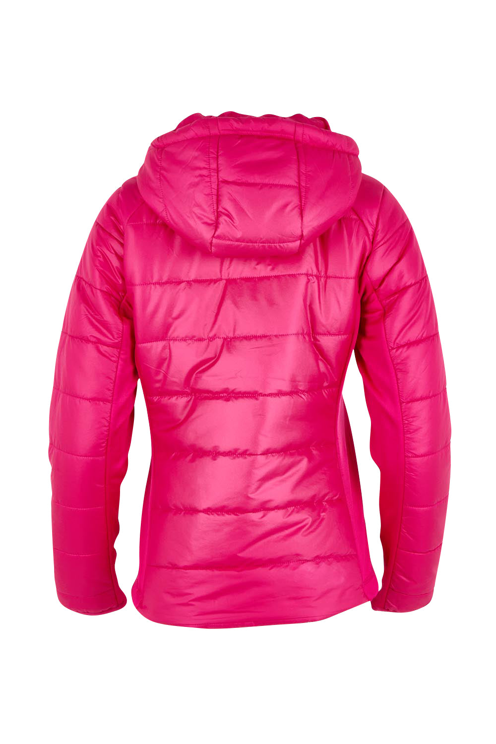 Product shot of The Keepers Puffer Jacket in colour Hotpink (Pink), from the back