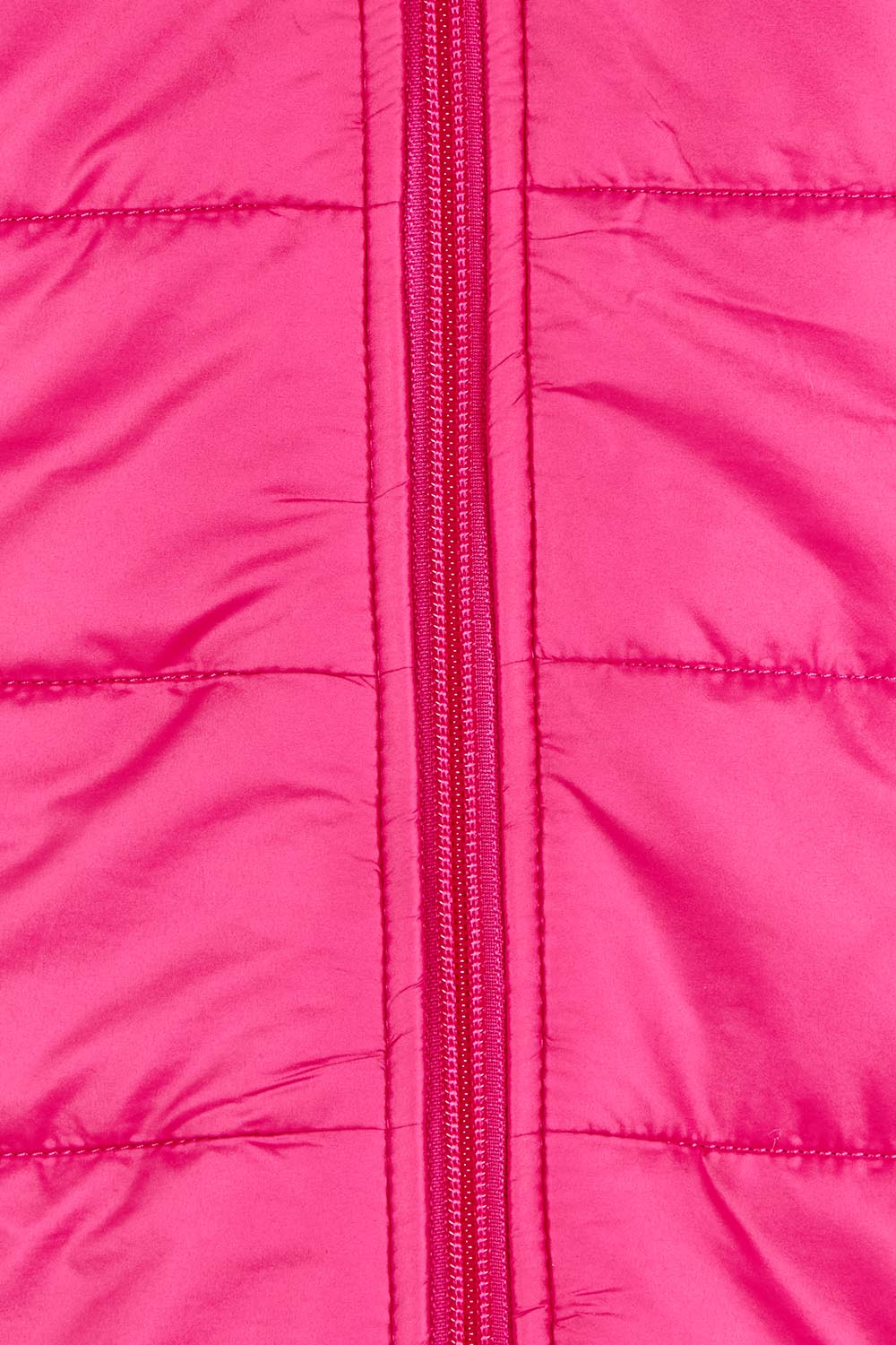 Product shot of The Keepers Puffer Jacket in colour Hotpink (Pink), detail