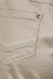 Product shot of the The Cotton Pull On Stretch Comfort Pant – Biscuit in colour Biscuit, showing detail