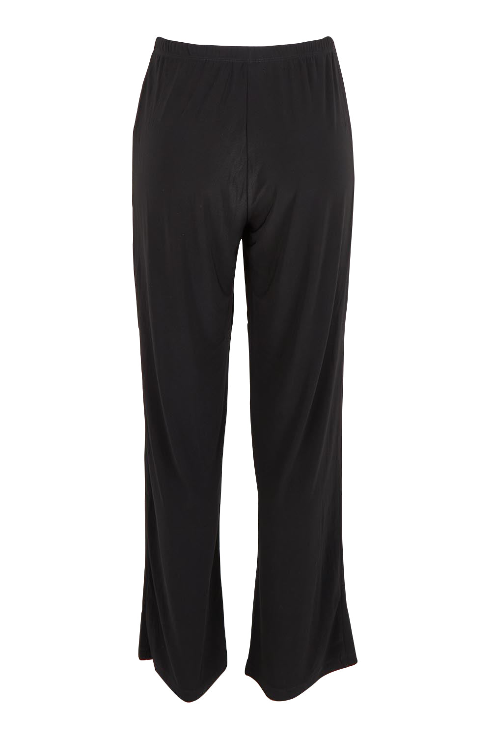 Product shot of The Travel Wide Leg Pant in colour Black (Black), from the back