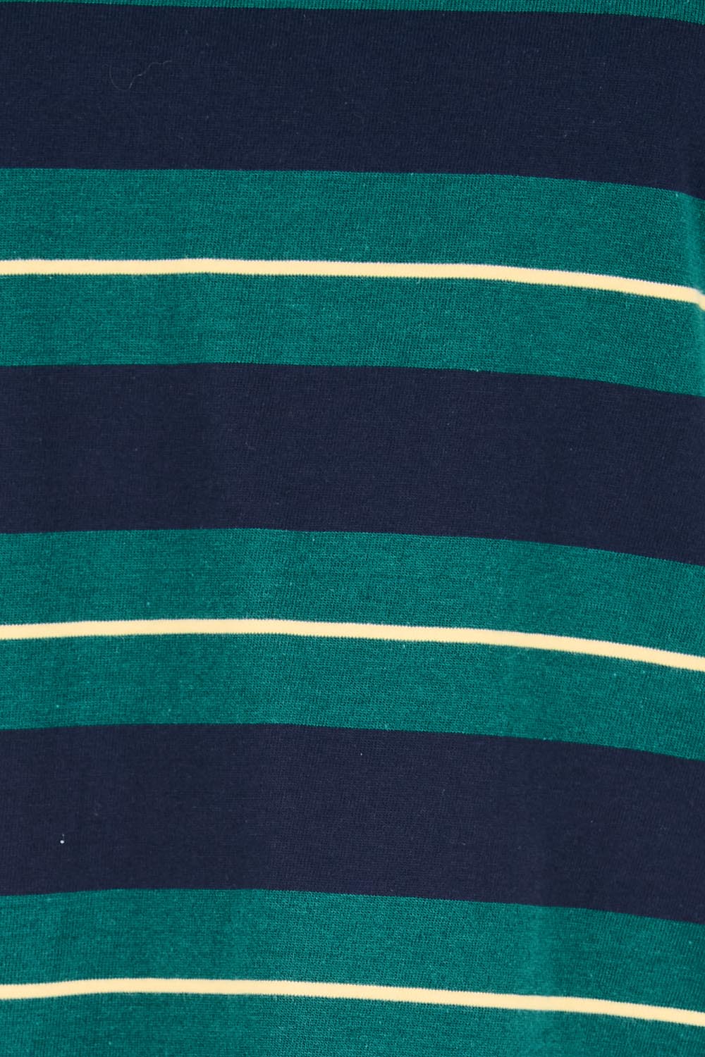Product shot of the The Classic Cotton Striped Tee – Navygreen in colour Navygreen, showing detail