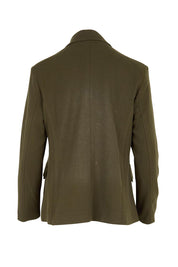 Product shot of the The Classic Double Breasted Blazer – Olive in colour Olive, from the back