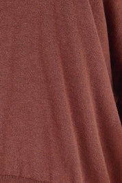 Product shot of the The Essential Knit Tee – Copper in colour Copper, showing detail