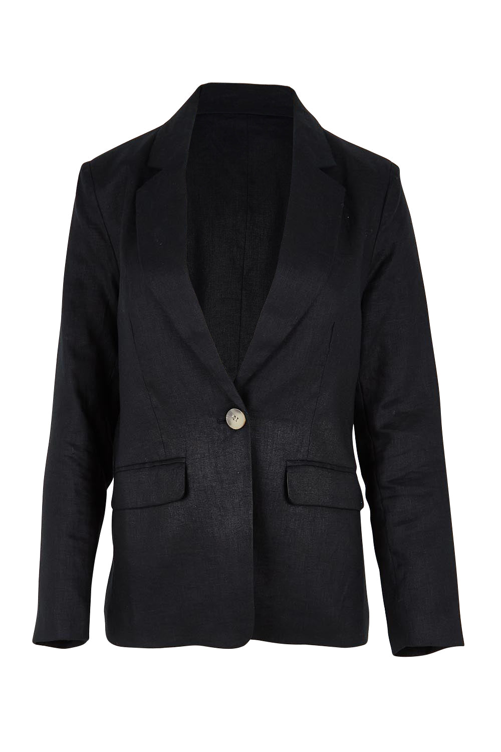 Product shot of the The Classic Every Wear Blazer – Black in colour Black, from the front
