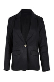 Product shot of the The Classic Every Wear Blazer – Black in colour Black, from the front