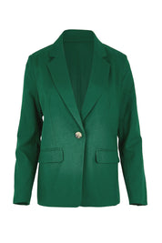 Product shot of the The Classic Every Wear Blazer – Emerald in colour Emerald, from the front