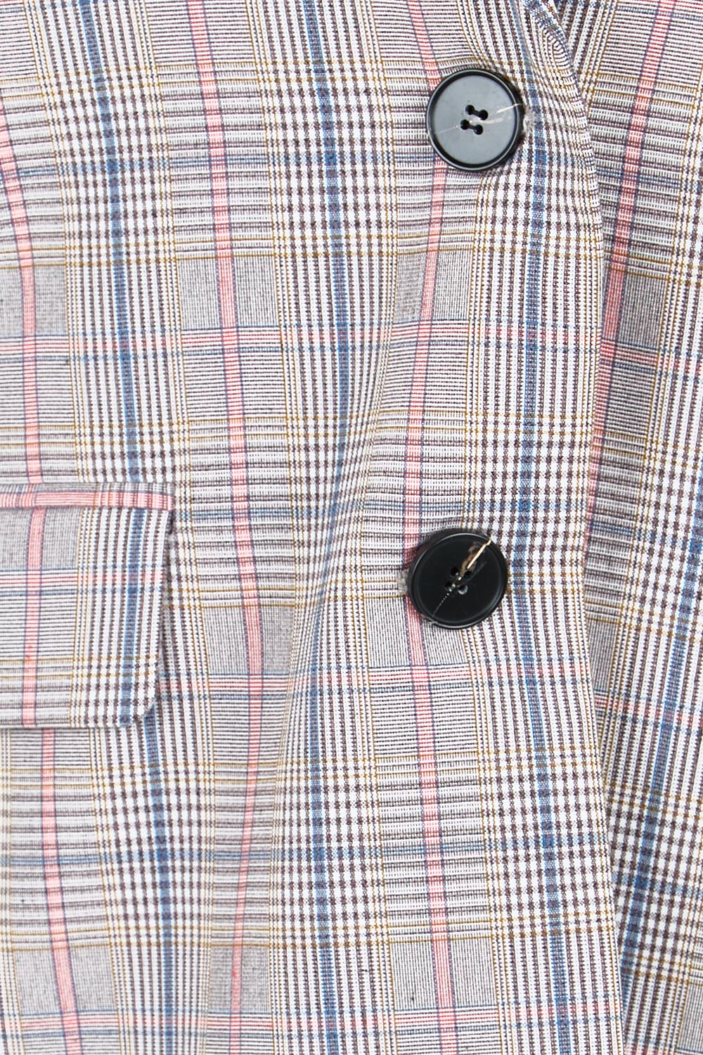 Product shot of the The Summer Check Blazer – Greypink in colour Greypink, showing detail