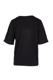 Product shot of the The Keepers Relaxed Fit Tee – Black in colour Black, from the back