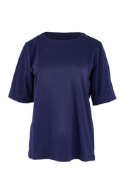 Product shot of the The Keepers Relaxed Fit Tee – Navy in colour Navy, from the front