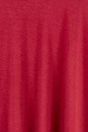 Product shot of the The Easy Wear Bamboo Tee Dress – Cherryred in colour Cherryred, showing detail