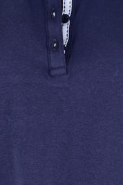 Product shot of the The Keepers Polo Tee – Navy in colour Navy, showing detail