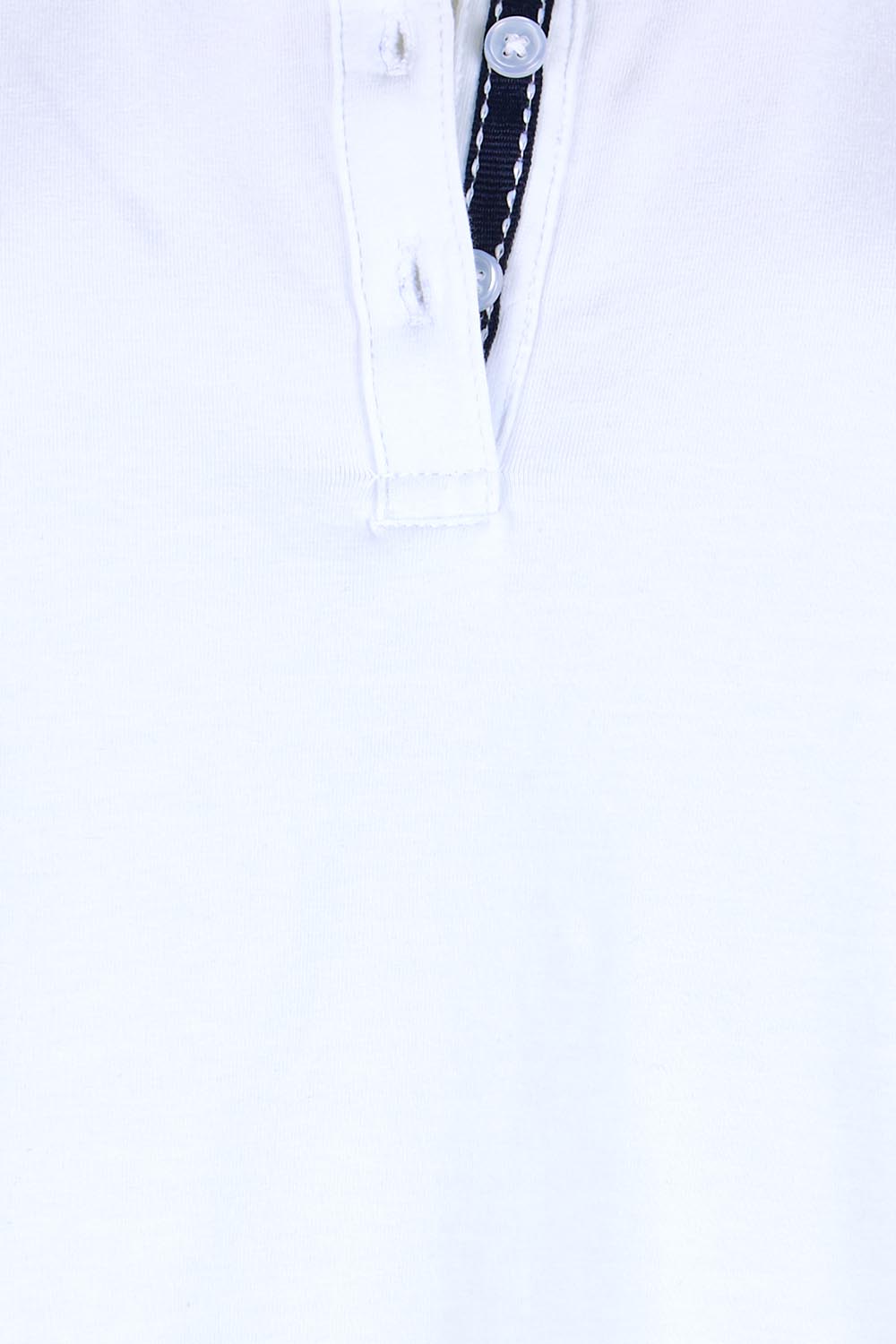 Product shot of the The Keepers Polo Tee – White in colour White, showing detail
