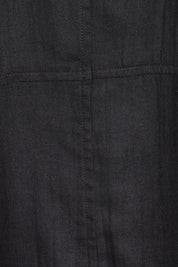 Product shot of the The Summer Cotton Shift Dress With Pockets – Ink in colour Ink, showing detail