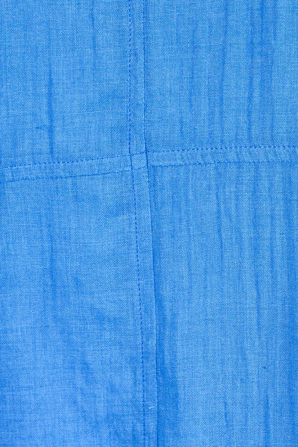 Product shot of the The Summer Cotton Shift Dress With Pockets – Skyblue in colour Skyblue, showing detail