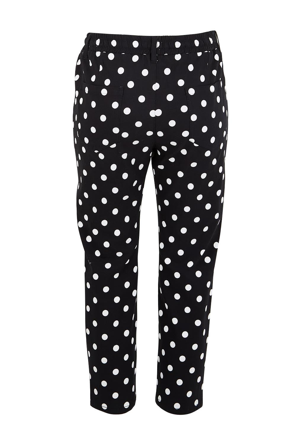 Product shot of the The Summer Cropped Pant - Blackwhite in colour Blackwhite, from the back