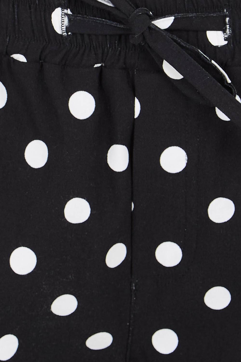 Product shot of the The Summer Cropped Pant - Blackwhite in colour Blackwhite, showing detail