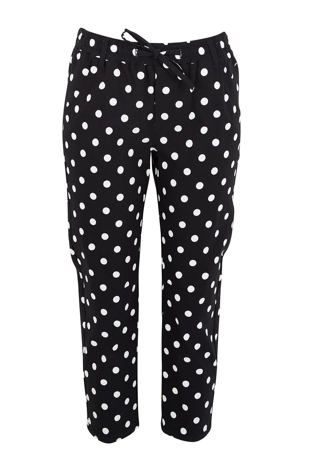 Product shot of the The Summer Cropped Pant - Blackwhite in colour Blackwhite, from the front