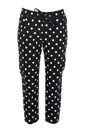 Product shot of the The Summer Cropped Pant - Blackwhite in colour Blackwhite, from the front