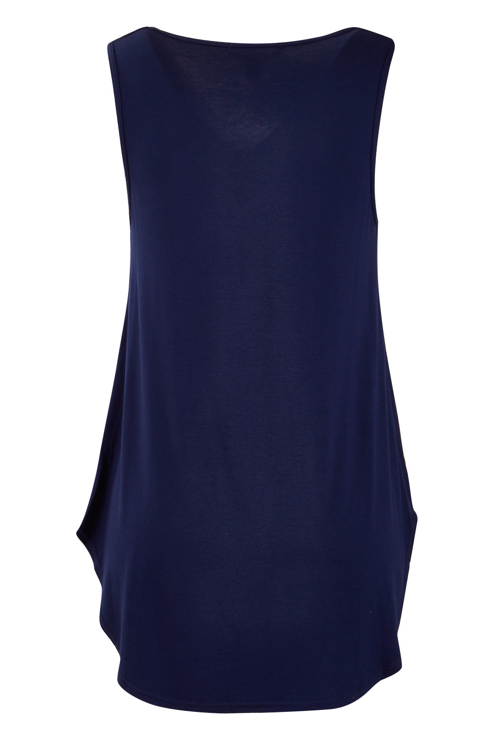 Product shot of The Bamboo Tank in colour DarkNavy (Blue), from the back