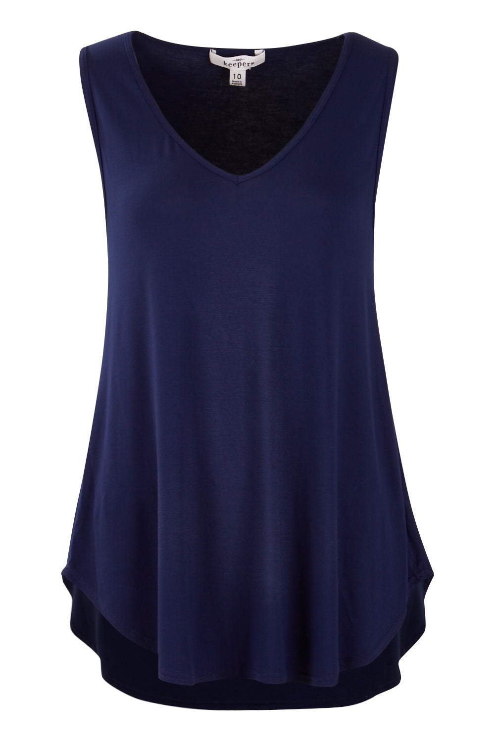 Product shot of The Bamboo Tank in colour DarkNavy (Blue), from the front