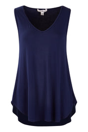 Product shot of The Bamboo Tank in colour DarkNavy (Blue), from the front