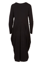 Product shot of The Bounce Dress in colour Black (Black), from the back