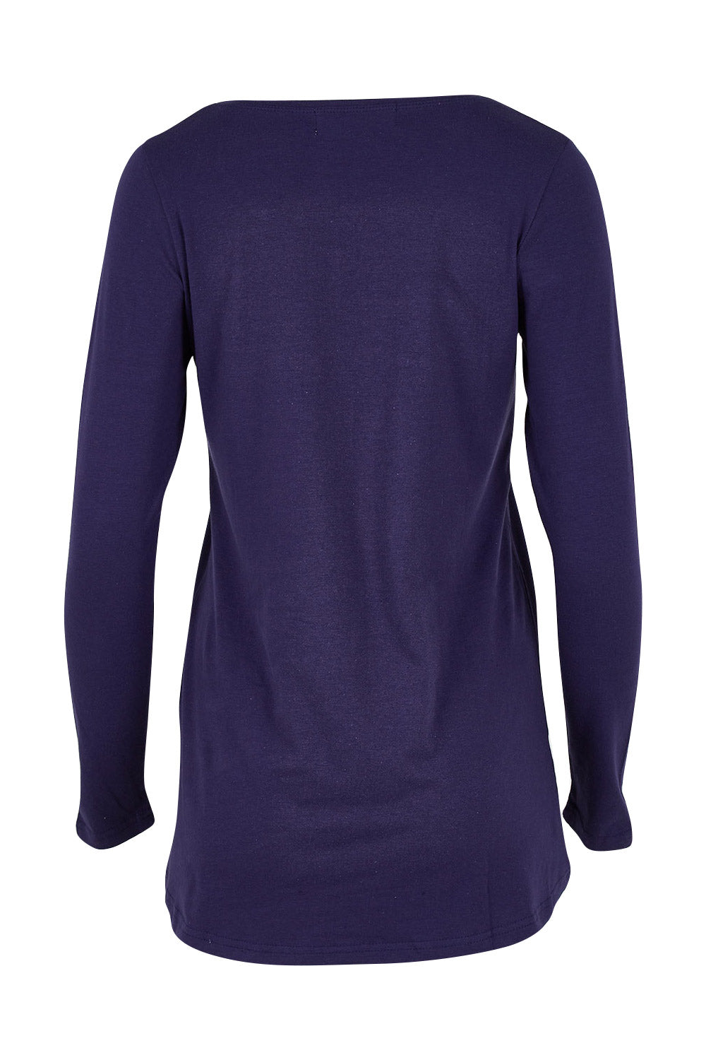 Product shot of The Relaxed Long Sleeve Tee in colour IndigoBlue (Blue), from the back