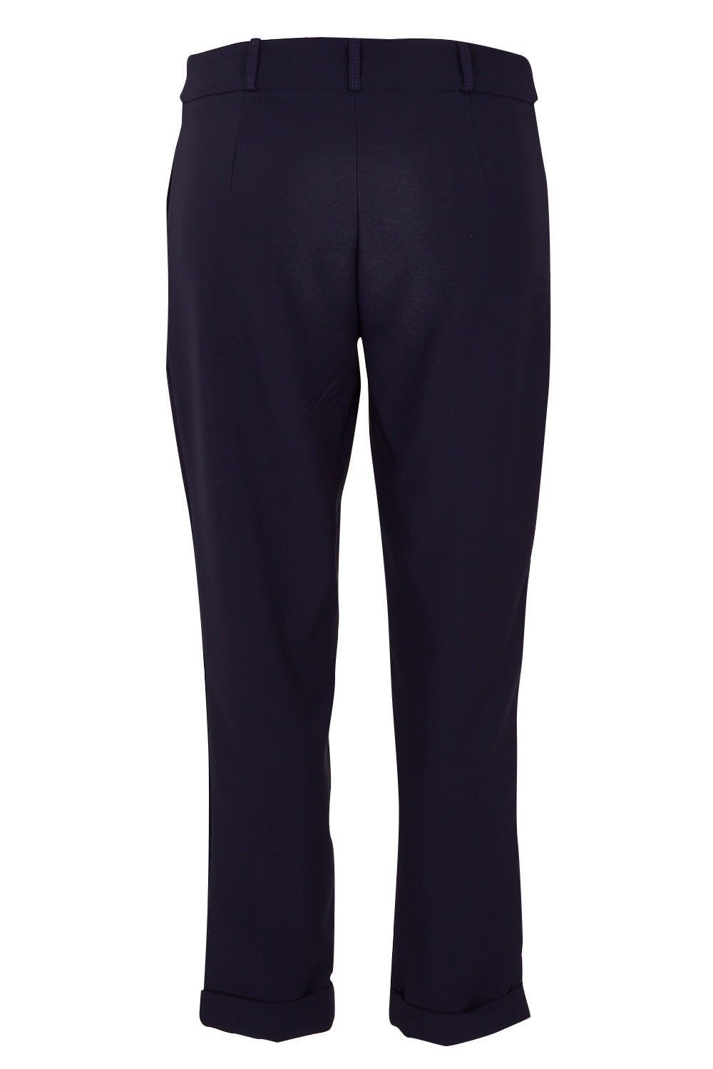 Product shot of The Soft Ankle Grazer Pant in colour Navy (Blue), from the back