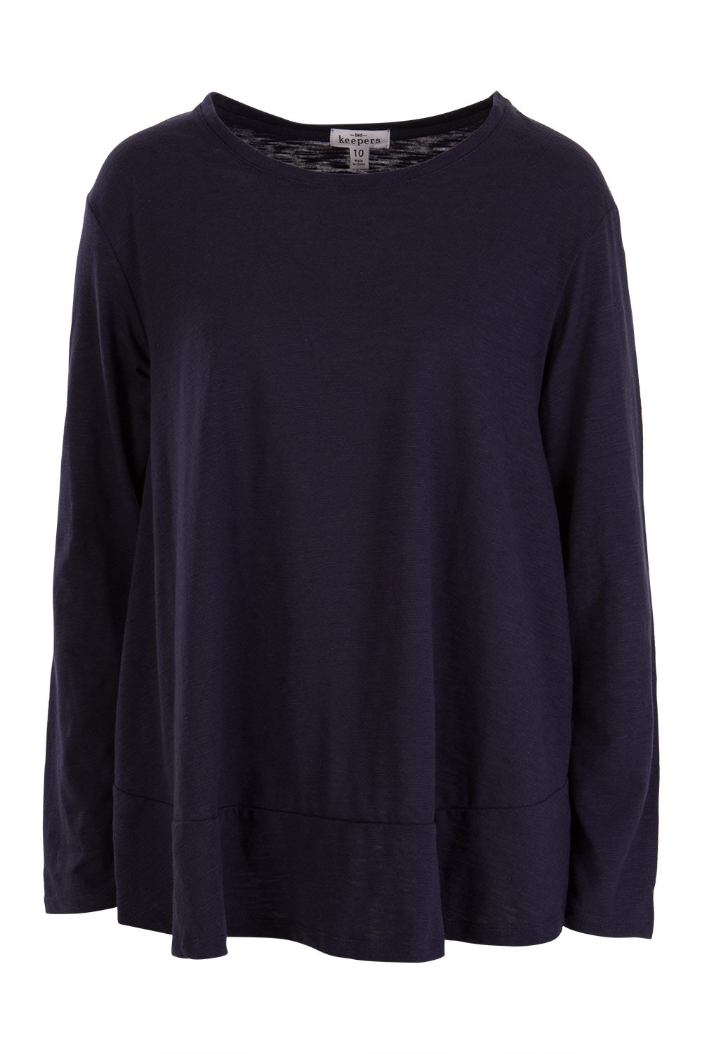 Product shot of The Long Sleeve Swing Tee in colour DenimBlue (Blue), from the front