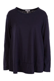 Product shot of The Long Sleeve Swing Tee in colour DenimBlue (Blue), from the front