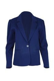 Product shot of the The Ponte Blazer – Aztecblue in colour Aztecblue, from the front