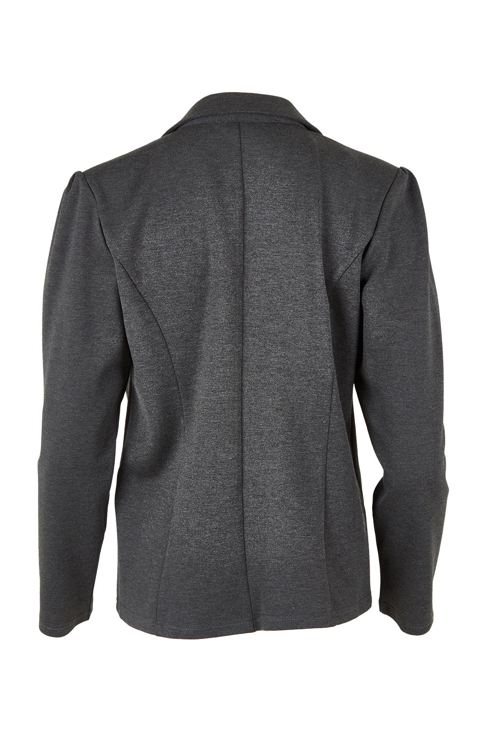 Product shot of The Ponte Blazer in colour GreyMarle (Grey), from the back