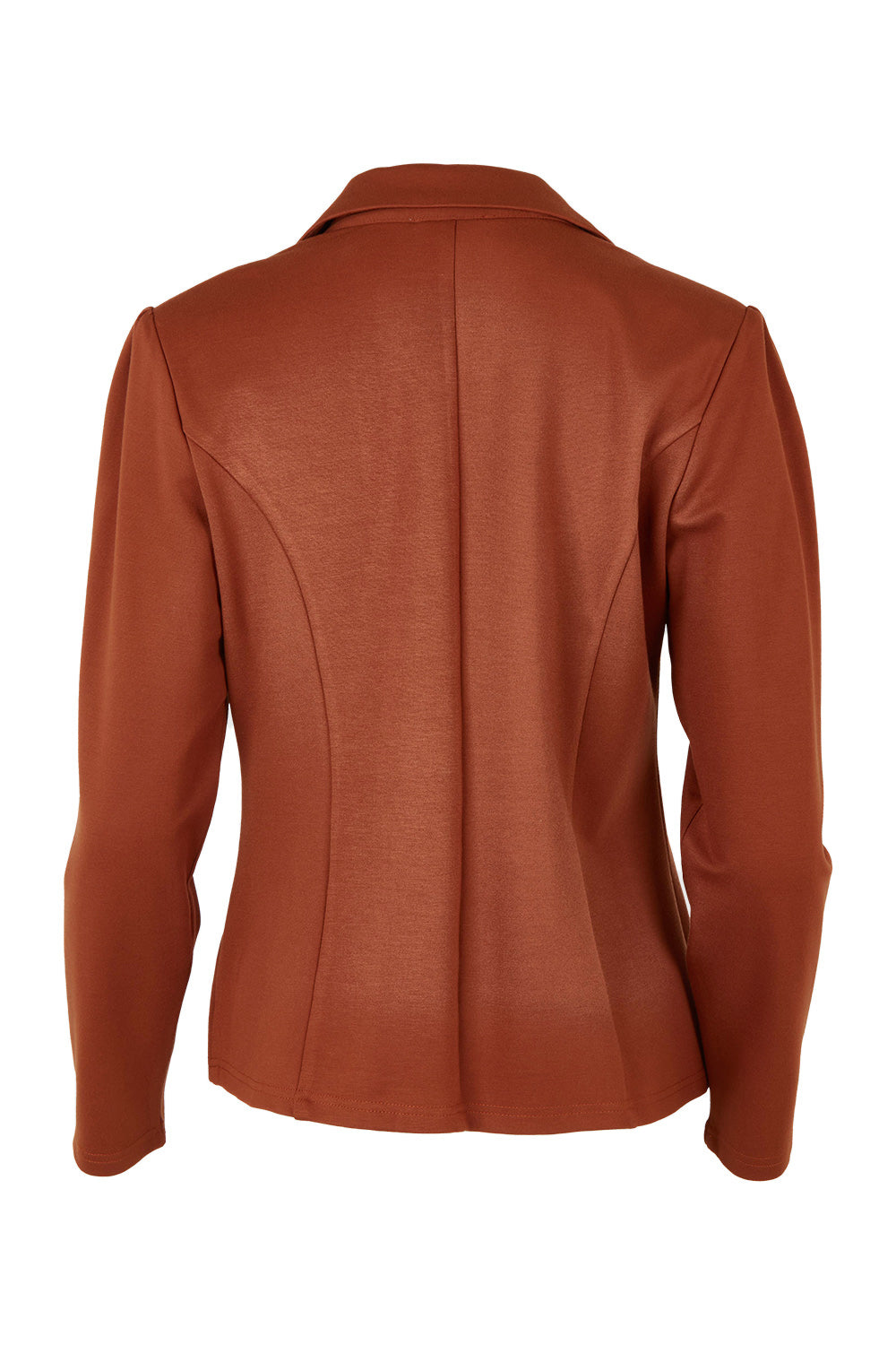 Product shot of the The Ponte Blazer – Ochre in colour Ochre, from the back