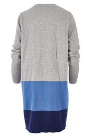 Product shot of The Cosy Cardigan in colour Blue (Blue), from the back