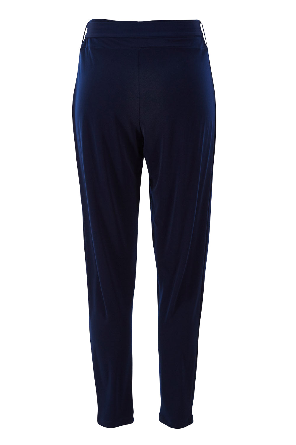 Product shot of The Comfort Pant in colour Navy (Blue), from the back