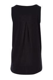 Product shot of The Cotton Bamboo Tank in colour Black (Black), from the back