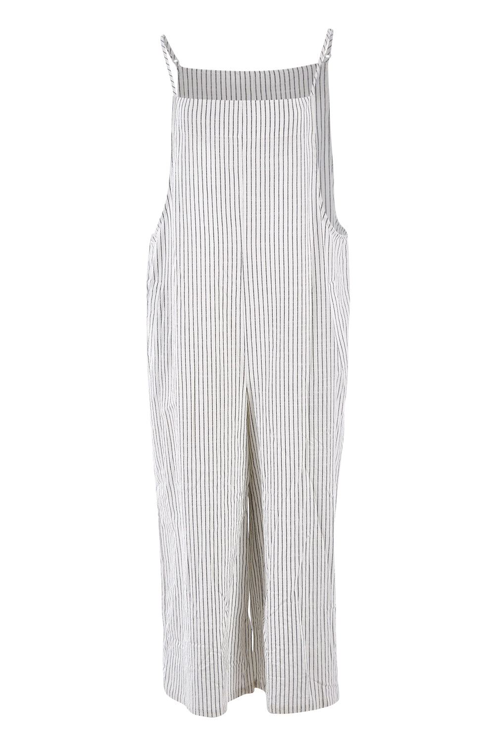 Product shot of The Easy Day Jumpsuit in colour Whtstripe (White), from the front
