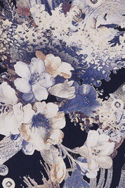 Product shot of The Reversible Tank in colour Multiprint (Blue), detail