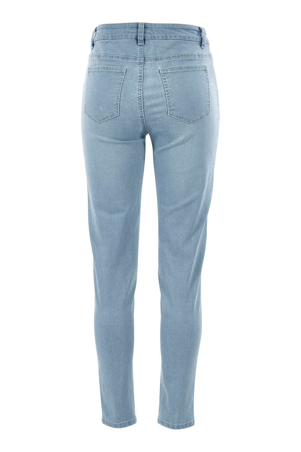 Product shot of The Mid Rise Skinny Jean in colour Lightdenim (Blue), from the back