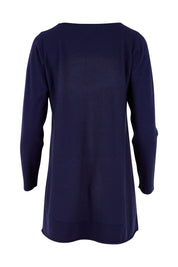 Product shot of The Swing Knit in colour Navy (Blue), from the back