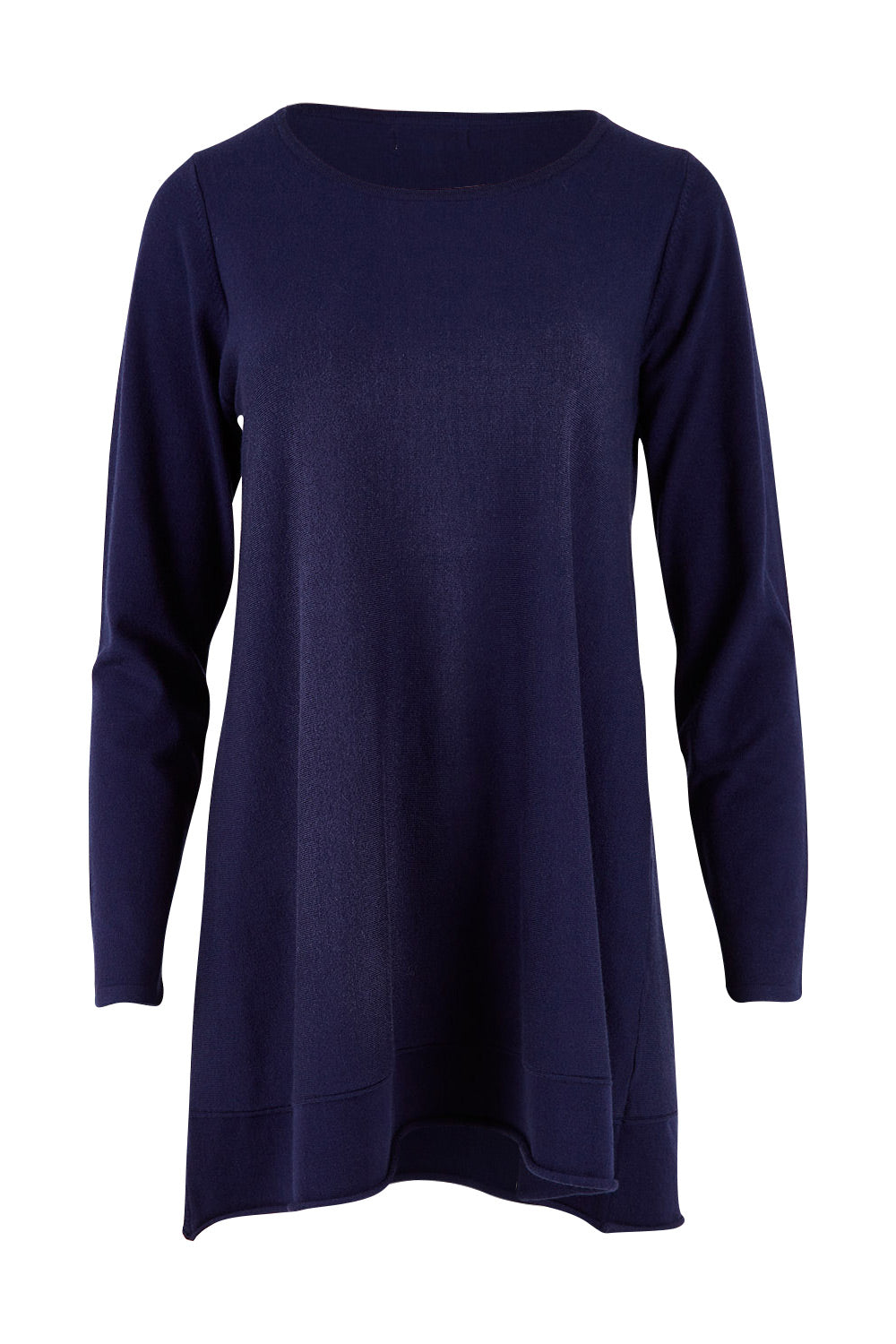 Product shot of The Swing Knit in colour Navy (Blue), from the front