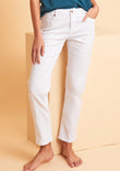 The Distressed Boyfriend Slim Leg Jean - White