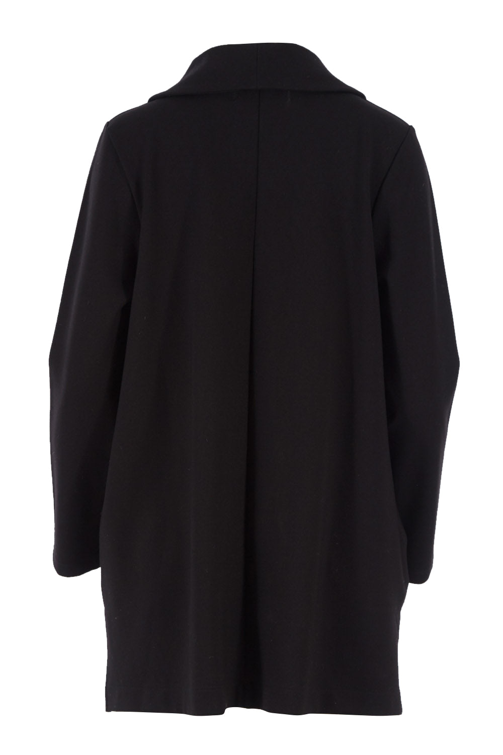 Product shot of The Button Up Ponte Jacket in colour Black (Black), from the back