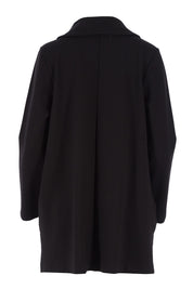 Product shot of The Button Up Ponte Jacket in colour Black (Black), from the back