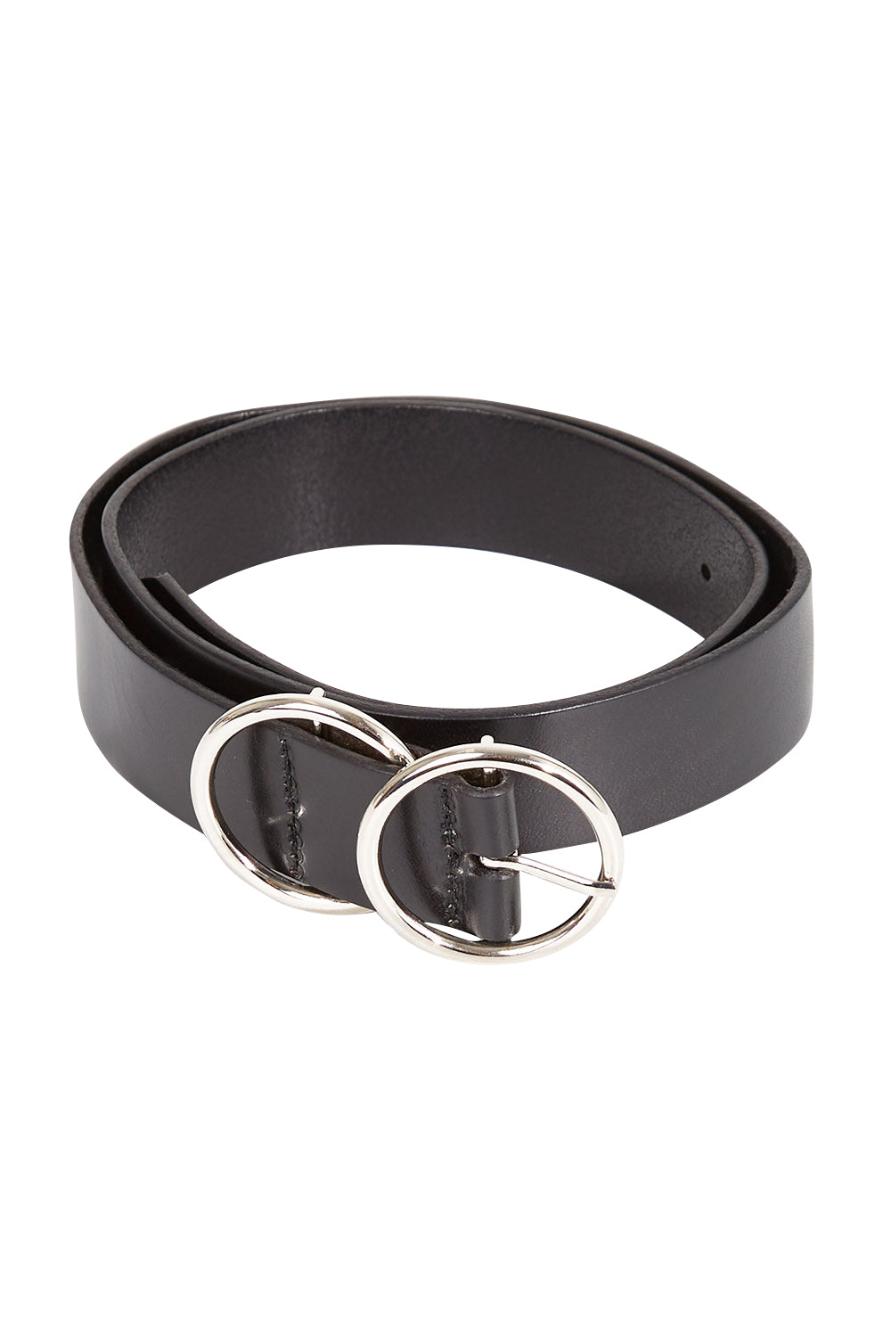 Product shot of The Townsville Genuine Leather Belt in colour Black (Black), from the front