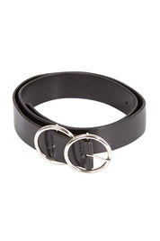 Product shot of The Townsville Genuine Leather Belt in colour Black (Black), from the front
