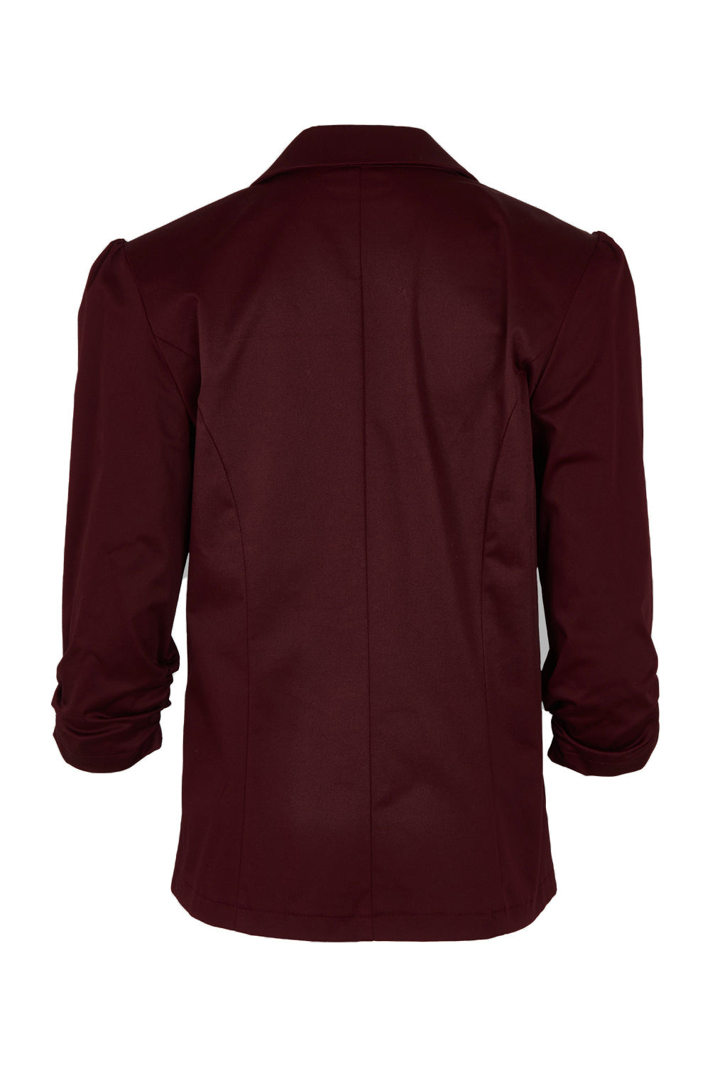 Product shot of The Everyday Blazer in colour Burgundy (Purple), from the back